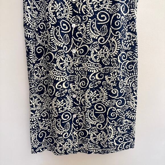 Coldwater Creek Linen Shirt Dress Sleeveless Floral Summer Women 14 Knee Length - Picture 3 of 10